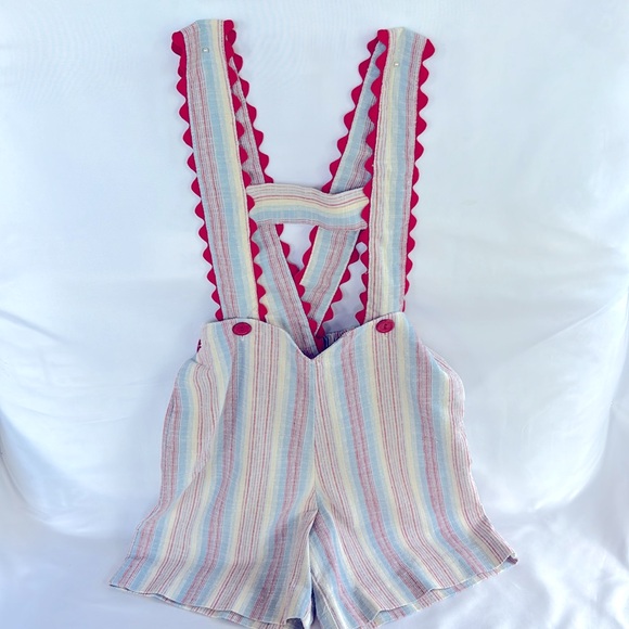 NECK & NECK JUNIOR Other - VINTAGE NWOT NECK & NECK JUNIOR UNISEX OVERALLS STRIPPED WITH RED DETAIL 4T